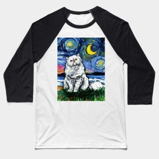 White Persian Night Baseball T-Shirt